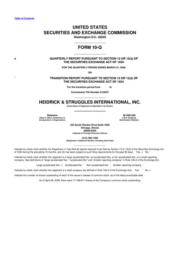 Miniature Heidrick & Struggles

 10-Q Rapport trimestriel  