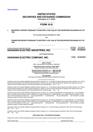 Thumbnail Hawaiian Electric Industries 10-Q Quarterly Report FY 