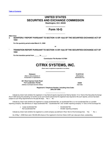 Thumbnail Citrix Systems 10-Q Quarterly Report FY 