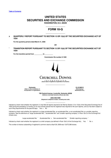 Thumbnail Churchill Downs 10-Q Quarterly Report FY 