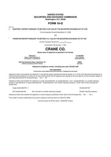 Thumbnail Crane NXT 10-Q Quarterly Report FY 