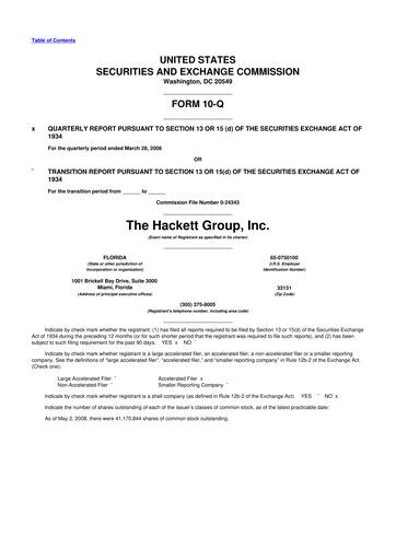 Thumbnail The Hackett Group

 10-Q Quarterly Report FY 