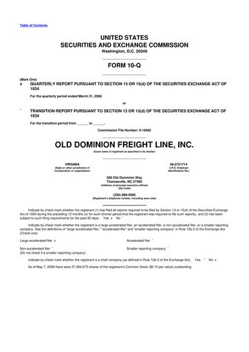 Thumbnail Old Dominion Freight Line
 10-Q Quarterly Report FY 