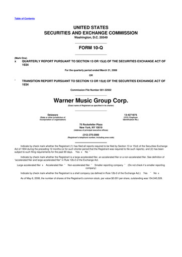 Thumbnail Warner Music Group
 10-Q Quarterly Report FY 