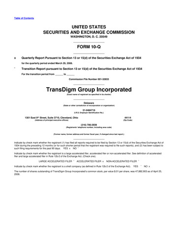 Thumbnail TransDigm Group 10-Q Quarterly Report FY 