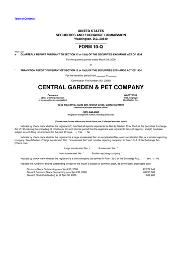 Vorschaubild Central Garden & Pet 10-Q Quartalsbericht  