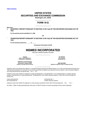 Thumbnail Insmed 10-Q Quarterly Report FY 