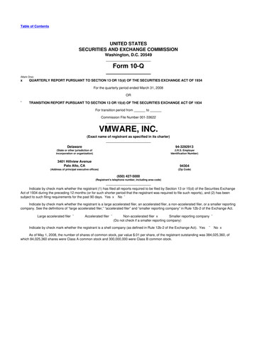 Thumbnail Vmware 10-Q Quarterly Report FY 