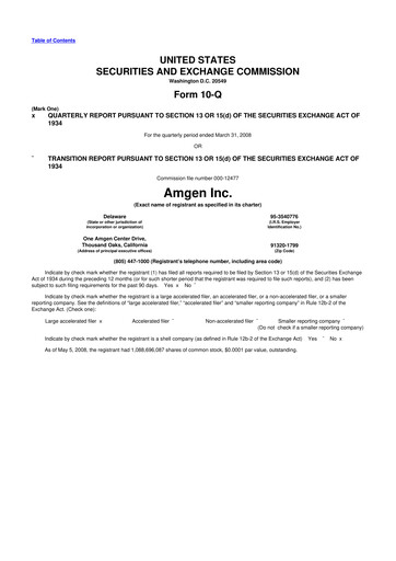 Vorschaubild Amgen 10-Q Quartalsbericht  