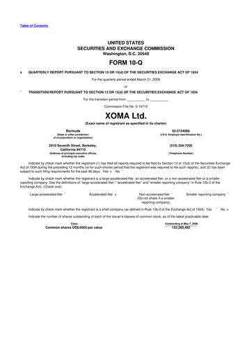 Thumbnail XOMA Royalty 10-Q Quarterly Report FY 