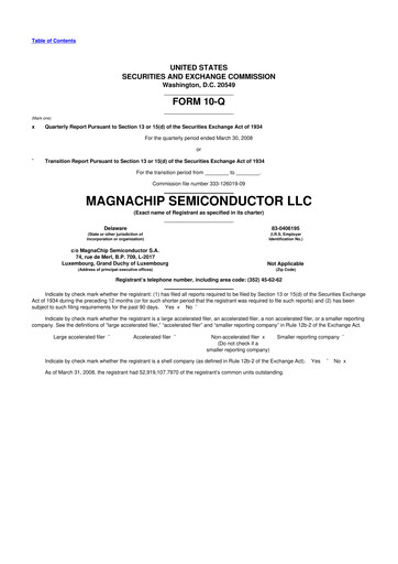 Miniature Magnachip Semiconductor 10-Q Rapport trimestriel  