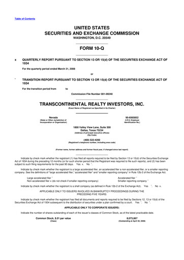 Thumbnail Transcontinental Realty Investors 10-Q Quarterly Report FY 
