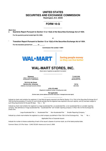 Thumbnail Walmart 10-Q Quarterly Report FY 