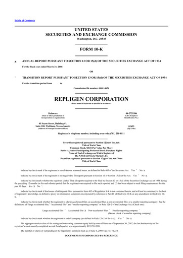 Thumbnail Repligen
 10-K Annual Report 