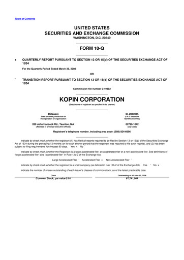 Thumbnail Kopin Corporation
 10-Q Quarterly Report FY 