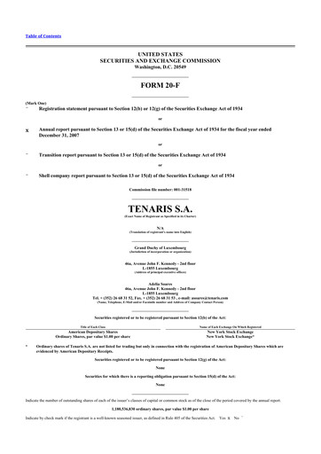 Thumbnail Tenaris 20-F Annual Report 