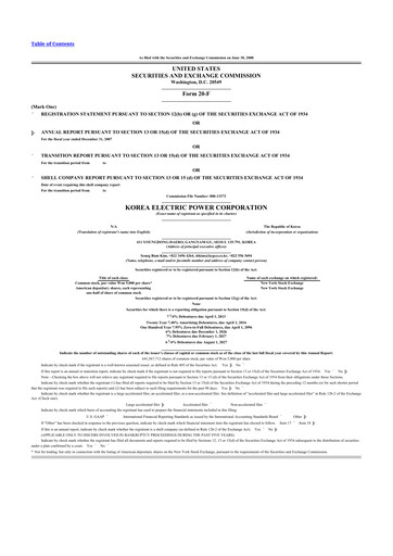 Thumbnail Korea Electric Power 20-F Annual Report 