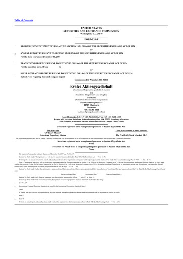 Thumbnail Evotec 20-F Annual Report 