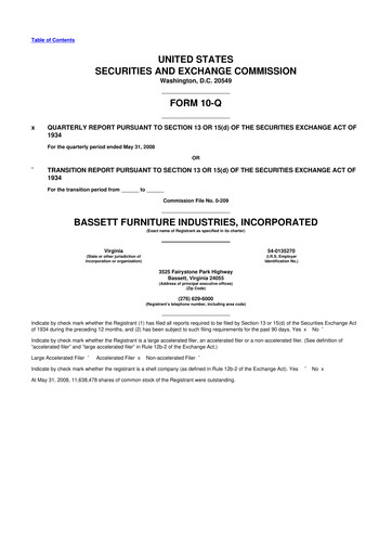 Thumbnail Bassett Furniture 10-Q Quarterly Report FY 
