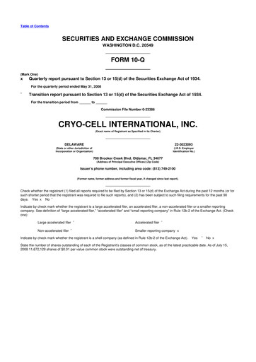 Thumbnail Cryo-Cell International 10-Q Quarterly Report FY 