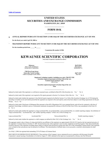 Thumbnail Kewaunee Scientific Corporation 10-K Annual Report 