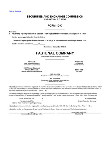 Thumbnail Fastenal 10-Q Quarterly Report FY 