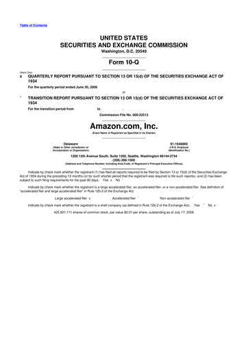 Thumbnail Amazon 10-Q Quarterly Report FY 