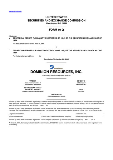 Vorschaubild Dominion Energy 10-Q Quartalsbericht  