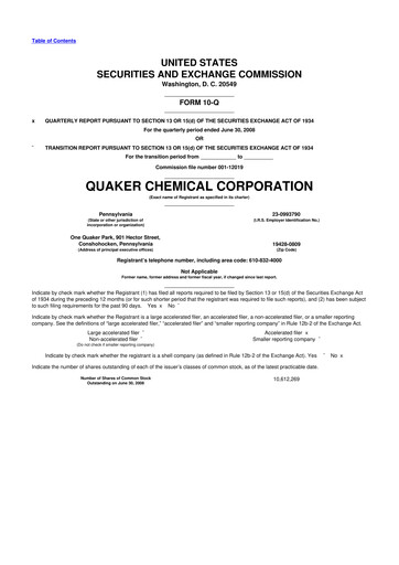 Thumbnail Quaker Houghton 10-Q Quarterly Report FY 