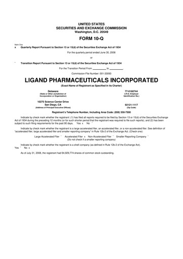 Thumbnail Ligand Pharmaceuticals 10-Q Quarterly Report FY 