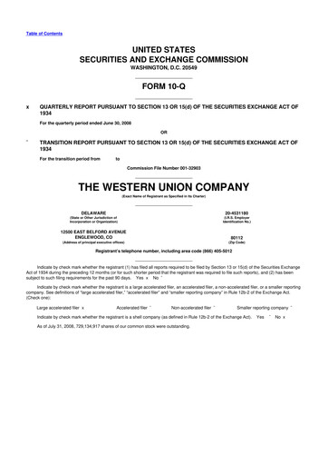 Thumbnail Western Union 10-Q Quarterly Report FY 