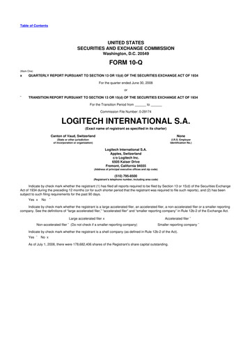 Thumbnail Logitech 10-Q Quarterly Report FY 