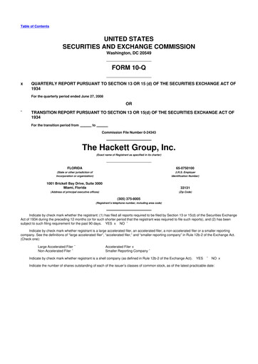 Thumbnail The Hackett Group

 10-Q Quarterly Report FY 