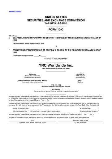 Thumbnail Yellow Corporation 10-Q Quarterly Report FY 