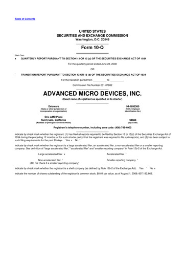 Thumbnail AMD 10-Q Quarterly Report FY 
