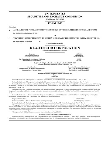 Thumbnail KLA 10-K Annual Report 