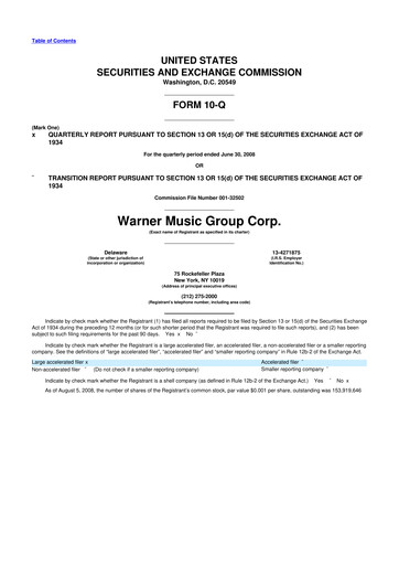Thumbnail Warner Music Group
 10-Q Quarterly Report FY 