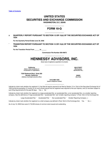 Thumbnail Hennessy Advisors 10-Q Quarterly Report FY 