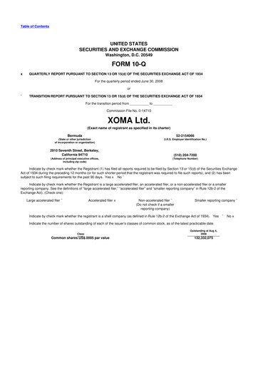 Thumbnail XOMA Royalty 10-Q Quarterly Report FY 