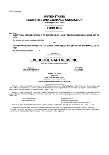 Vorschaubild Evercore 10-Q Quartalsbericht  