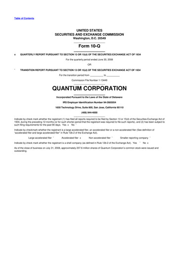 Vorschaubild Quantum Corporation 10-Q Quartalsbericht  