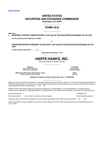 Miniature Harte Hanks 10-Q Rapport trimestriel  