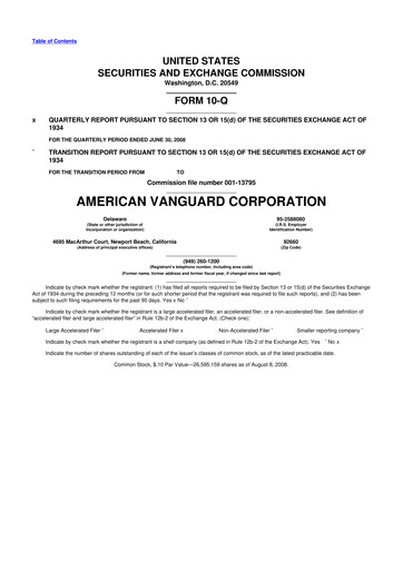Thumbnail American Vanguard 10-Q Quarterly Report FY 