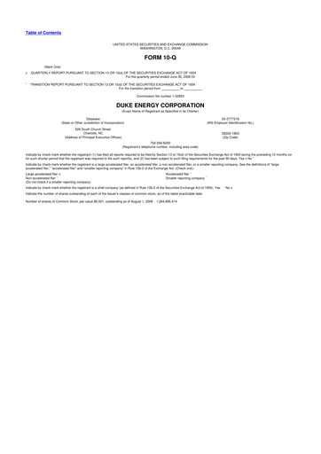 Thumbnail Duke Energy 10-Q Quarterly Report FY 