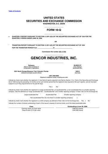 Thumbnail Gencor Industries
 10-Q Quarterly Report FY 