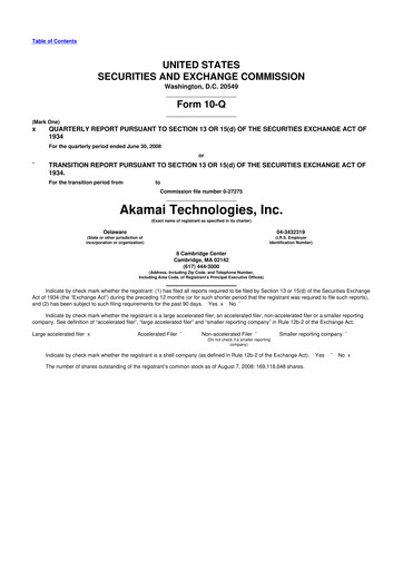 Thumbnail Akamai
 10-Q Quarterly Report FY 