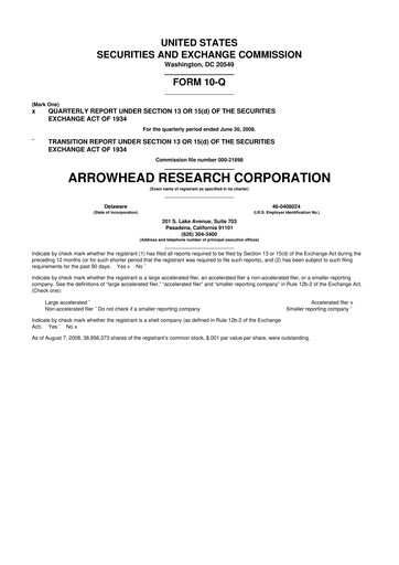 Thumbnail Arrowhead Pharmaceuticals
 10-Q Quarterly Report FY 