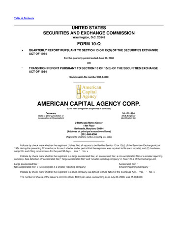 Thumbnail AGNC Investment 10-Q Quarterly Report FY 