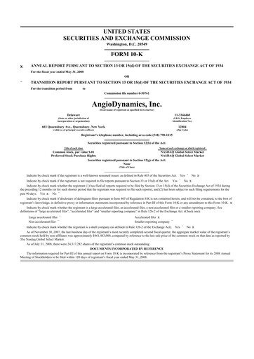 Thumbnail AngioDynamics 10-K Annual Report 