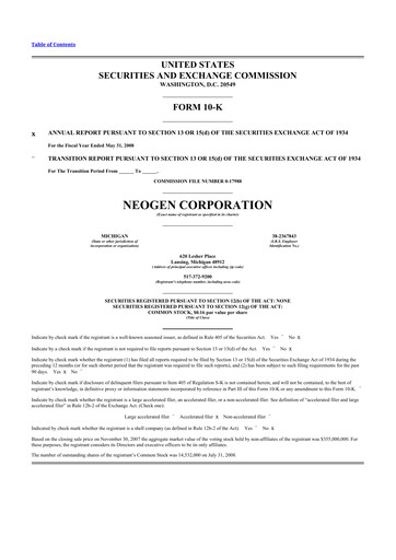 Thumbnail Neogen 10-K Annual Report 